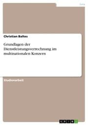 Cover von Grundlagen der Dienstleistungsverrechnung im multinationalen Konzern