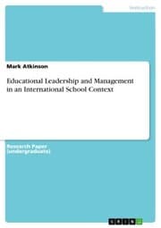 Cover von Educational Leadership and Management in an International School Context