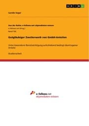 Cover von Gutgläubiger Zweiterwerb von GmbH-Anteilen