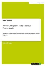Cover von Precis Critique of Mary Shelley's Frankenstein