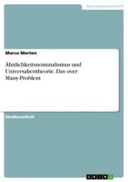 Cover von Ähnlichkeitsnominalismus und Universalientheorie. Das over Many-Problem