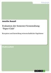Cover von Evaluation der Semester-Veranstaltung Paper Club