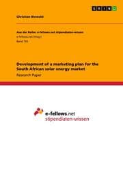 Cover von Development of a marketing plan for the South African solar energy market