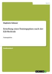 Cover von Erstellung eines Trainingsplans nach der ILB-Methode