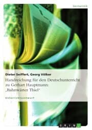 Cover von Handreichung für den Deutschunterricht zu Gerhart Hauptmann: 'Bahnwärter Thiel'