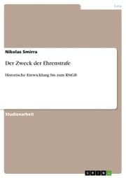 Cover von Der Zweck der Ehrenstrafe