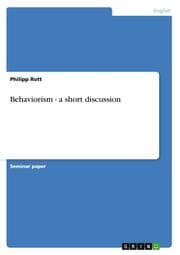Cover von Behaviorism - a short discussion