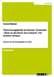 Cover von Übersetzungskritik am Roman 'Gomorrha - Reise in das Reich der Camorra' von Roberto Saviano