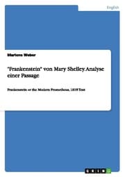 Cover von 'Frankenstein' von Mary Shelley.Analyse einer Passage