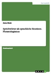 Cover von Sprichwörter als sprachliche Routinen.Phraseologismus