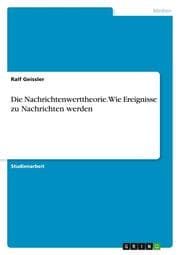 Cover von Die Nachrichtenwerttheorie.Wie Ereignisse zu Nachrichten werden