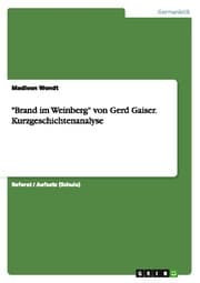 Cover von 'Brand im Weinberg' von Gerd Gaiser.Kurzgeschichtenanalyse
