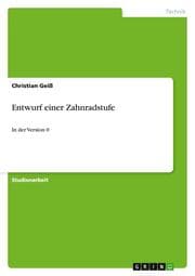 Cover von Entwurf einer Zahnradstufe