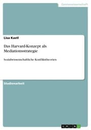 Cover von Das Harvard-Konzept als Mediationsstrategie