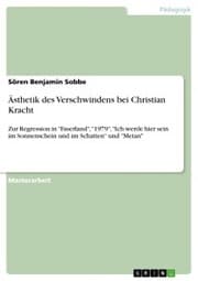 Cover von Ästhetik des Verschwindens bei Christian Kracht