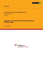 Cover von Operations and Quality Issues within the National Football League