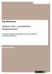 Cover von Ansätze eines europäischen Religionsrechts
