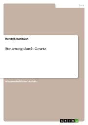 Cover von Steuerung durch Gesetz