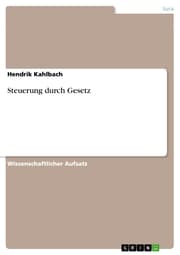 Cover von Steuerung durch Gesetz