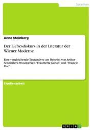Cover von Der Liebesdiskurs in der Literatur der Wiener Moderne