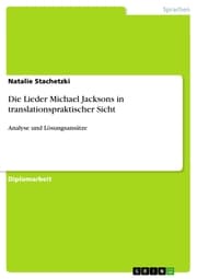 Cover von Die Lieder Michael Jacksons in translationspraktischer Sicht