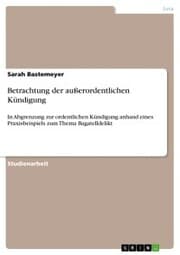 Cover von Betrachtung der außerordentlichen Kündigung