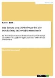 Cover von Der Einsatz von ERP-Software bei der Beschaffung im Modellunternehmen