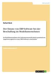 Cover von Der Einsatz von ERP-Software bei der Beschaffung im Modellunternehmen