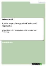 Cover von Soziale Angststörungen im Kinder- und Jugendalter