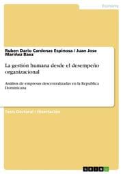 Cover von La gestión humana desde el desempeño organizacional