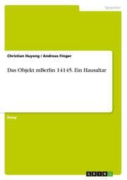 Cover von Das Objekt mBerlin 14145. Ein Hausaltar
