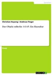 Cover von Das Objekt mBerlin 14145. Ein Hausaltar