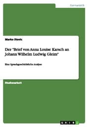 Cover von Der 'Brief von Anna Louise Karsch an Johann Wilhelm Ludwig Gleim'