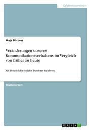 Cover von Veränderungen unseres Kommunikationsverhaltens im Vergleich von früher zu heute