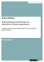Cover von Wahrnehmung und Wirkung von öffentlichen Erinnerungsräumen