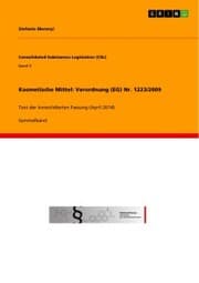 Cover von Kosmetische Mittel: Verordnung (EG) Nr. 1223/2009
