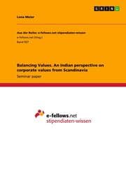 Cover von Balancing Values. An Indian perspective on corporate values from Scandinavia