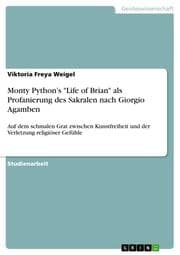 Cover von Monty Pythons 'Life of Brian' als Profanierung des Sakralen nach Giorgio Agamben