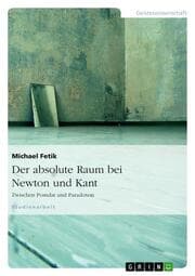 Cover von Der absolute Raum bei Newton und Kant