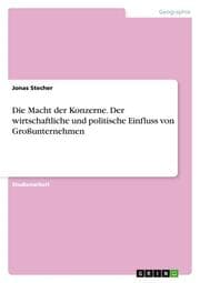 Cover von Die Macht der Konzerne.Der wirtschaftliche und politische Einfluss von Großunternehmen