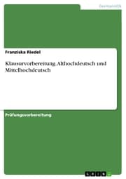 Cover von Klausurvorbereitung. Althochdeutsch und Mittelhochdeutsch