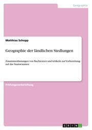 Cover von Geographie der ländlichen Siedlungen