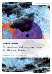 Cover von Transzendenz und Immanenz Gottes bei Giordano Bruno