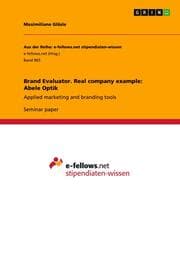 Cover von Brand Evaluator. Real company example: Abele Optik