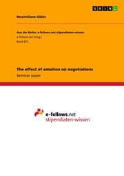 Cover von The effect of emotion on negotiations