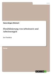 Cover von Flexibilisierung von Arbeitszeit und Arbeitsentgelt