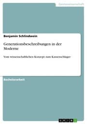 Cover von Generationsbeschreibungen in der Moderne