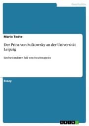 Cover von Der Prinz von Sulkowsky an der Universität Leipzig