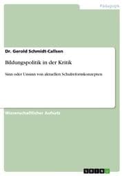 Cover von Bildungspolitik in der Kritik