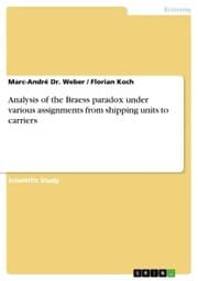Cover von Analysis of the Braess paradox under various assignments from shipping units to carriers